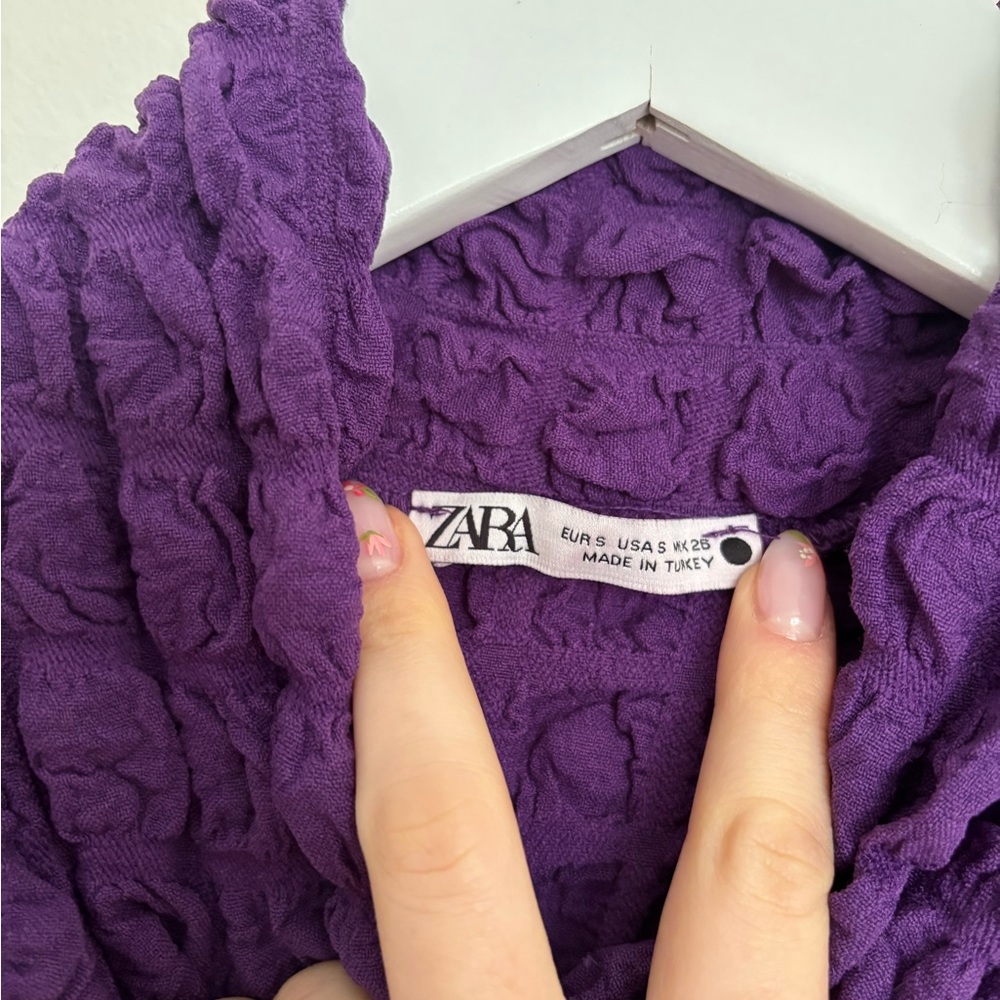Zara Violet Textured Knit Top - Picture 4 of 5
